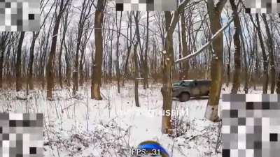 Russian fiber optic drones attack Ukrainian supply vehicles in Sumy region, February 2025
