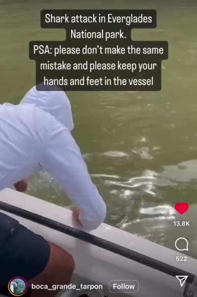 Murky water makes it even scarier… he was alright