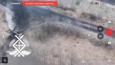 HMMWV with 4 Ukrainian soldiers inside runs over a mine and explodes, Dvurechnaya