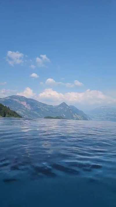 Saw this on the internet a decade ago and made it a mission to come, infinity pool overlooking Switzerland 