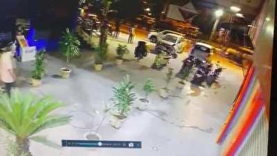 A CCTV footage from another camera! Two people just walk in and start shooting, and further fled just as easily as they came!