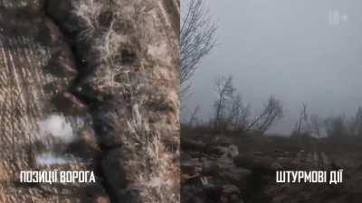First person view (and some drone footage) of a Ukrainian soldier engaging Wagner forces in a trench in the Bakhmut area