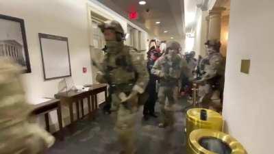 Armed military has entered the Capitol building