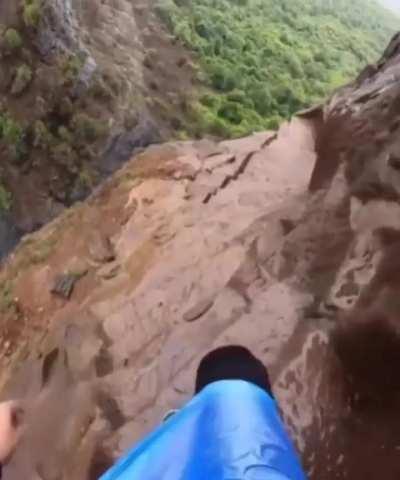 Harihar Fort is a hiking trail known for its 80 degree vertical rock stairs.