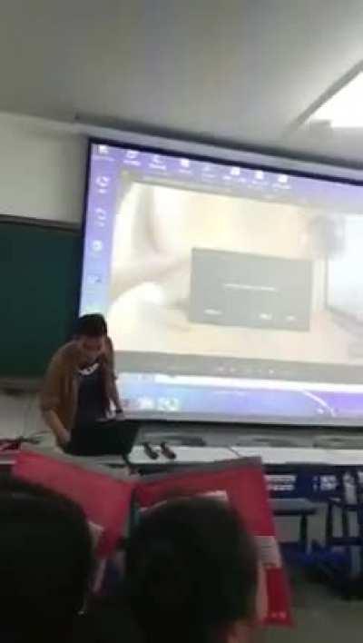 A high school teacher mistakenly showed his sex video to the entire class