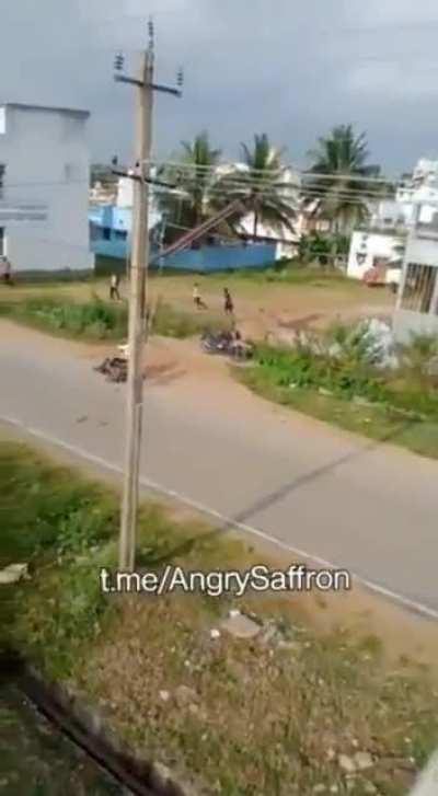 Karnataka: A leopard entered the town of Krishnarajangar in Mysore district and attacked a motorcycle rider, three injured. The leopard has been captured by the Forest Department.