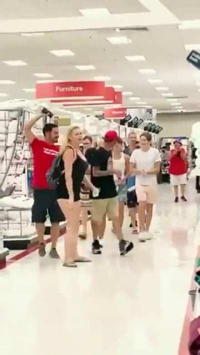 Group of Anti-Maskers invade a target. They think it's funny