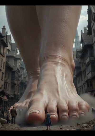 Giantess barefoot