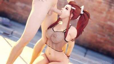 Brigitte’s outdoor blowjob (midnightnsfw)