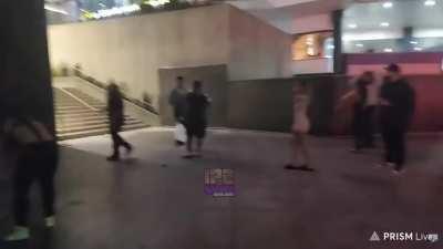 Rapper Blueface caught on camera getting maxed out by a female (ChriseanRock) on Hollywood boulevard in frightening domestic violence assault