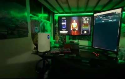 PC setup under the bunk bed is underrated 