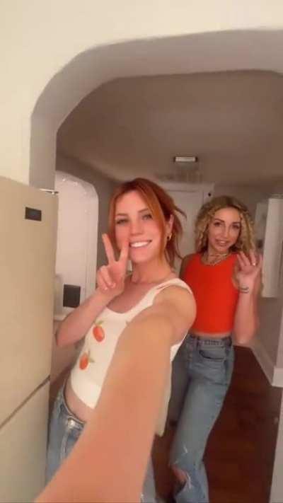 Orange design top while song writing in Nashville (June 2023) 