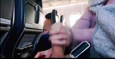 Handjob on a plane next to people why not 😈