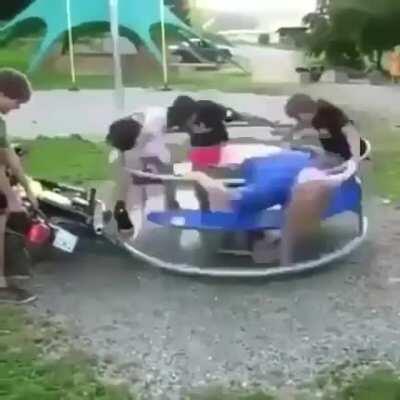 Using A Motorcycle To Spin Them