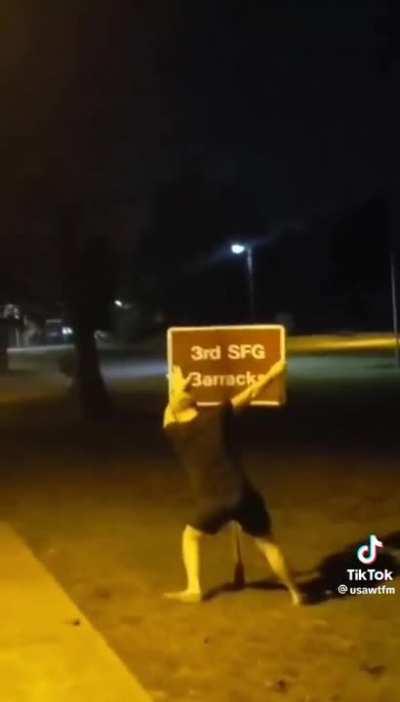 To tear off the sign