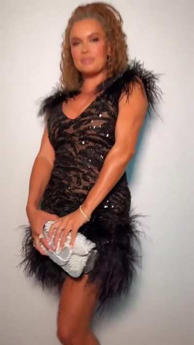 Joy wearing a Nadine Merabi dress | IG 5-12-25