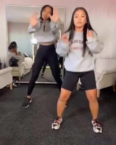 ONE Championship fighter Bi Nguyen with a friend