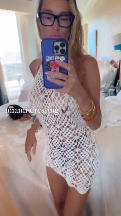 Knit dress, on the bed