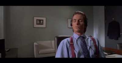 Patrick Bateman listens to the greatest main menu music of all time