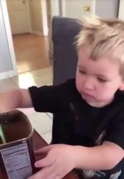 HMJB while I take a scoop of what I think is chocolate powder