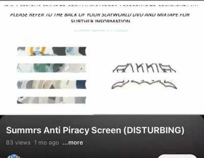 youre anti piracy screen is: damn DISTURBING