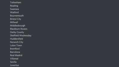 Oh, so you like football? Name every football club