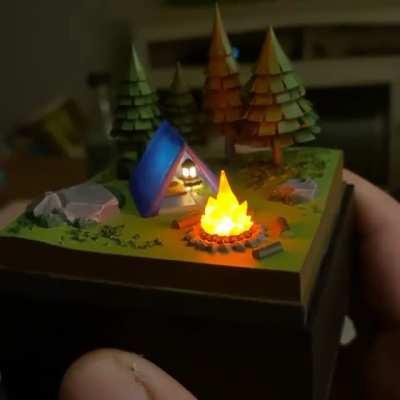 Campsite night light I made for my son.