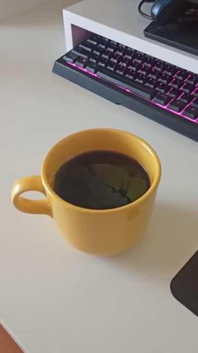 Patterns in my coffee caused by the fan that's on my desk. (I thought it was mildly interesting, feel free to remove if it doesn't fit in with the content of this sub).