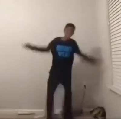 The exaggerted swagger of black kid