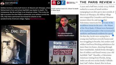 Settler terrorists torch home in predominantly Palestinian-American village, where US citizen was previously murdered. The violence mirrors the KKK’s racial terror; Israeli settlers act with State backing & participation.