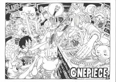 [Art] Production process of a colour spread (One Piece)