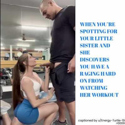 [B/S] Hot Little Sister Gives Her Spotter Brother a Hard On