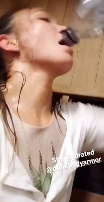 Michelle Waterson. That's one way to stay hydrated