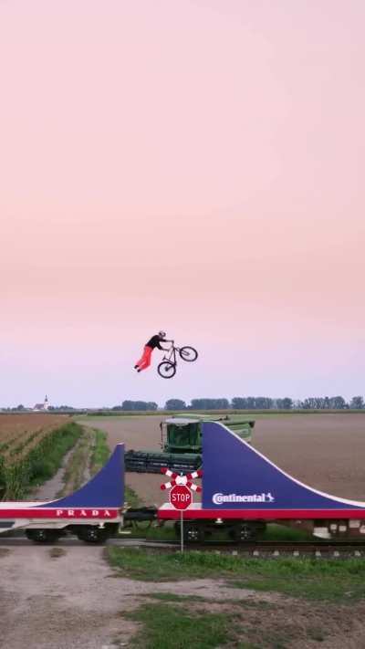 David Godziek on a moving train