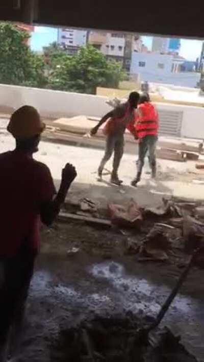 Excuse me sir, this is a hard hat area for a reason