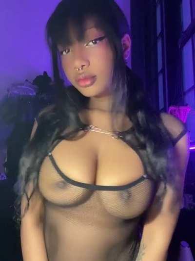 Can I be your big titty black goth gf? :3