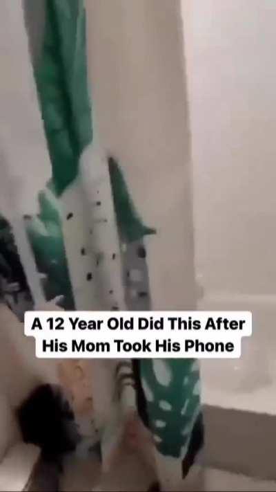 12 year old destroys the entire house after his mom took his phone