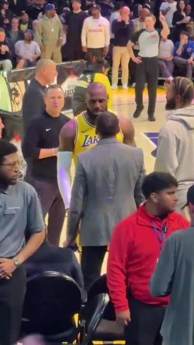 LeBron James confronts Stephen A. Smith during last night’s game