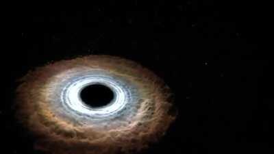 NASA'S depiction of a black hole consuming a star