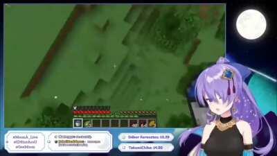 Moona did a 360 then MLG water bucket in Minecraft