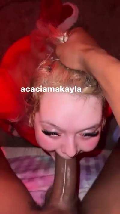 AcaciaMakayla Sucking BBC Swallows It Like Nothing 😱 Throat Goat Thursday