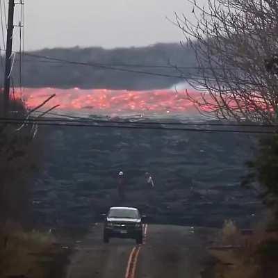 River of lava moving at an incredible speed