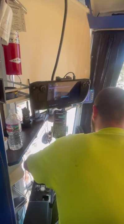 One of our deck brothers works as a crane operator