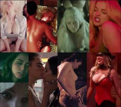 Which would be your night: Billie Eilish on top, Margot Robbie on her back, Emilia Clarke from behind, pegged by Chloë Grace Moretz, Hand- & blowjob from Ana de Arma, threesome with Selena Gomez & Cara Delevingne, Maisie Williams grinding on your 