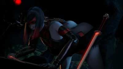 Paragon Countess pounced on by a Werewolf (1kmspaint)