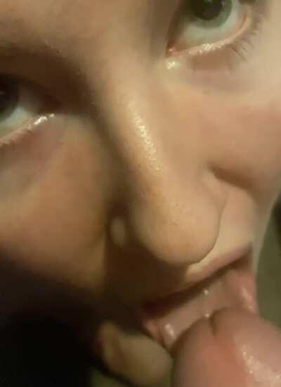 Swallowed a load just now