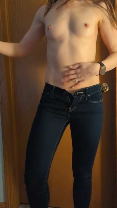 Something about small tits in jeans