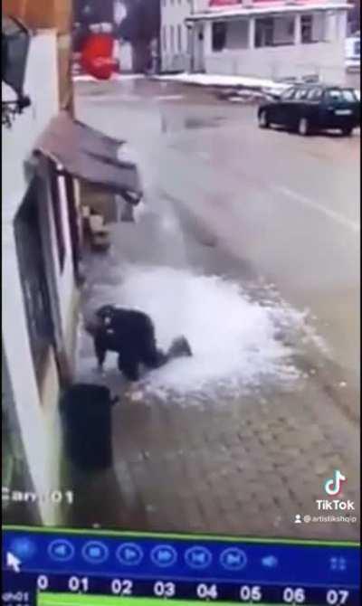 Casually wallking down the street