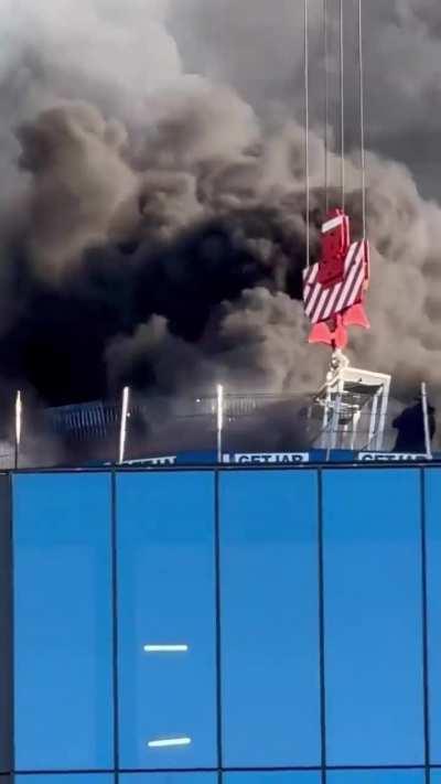 Man rescued in a massive fire.