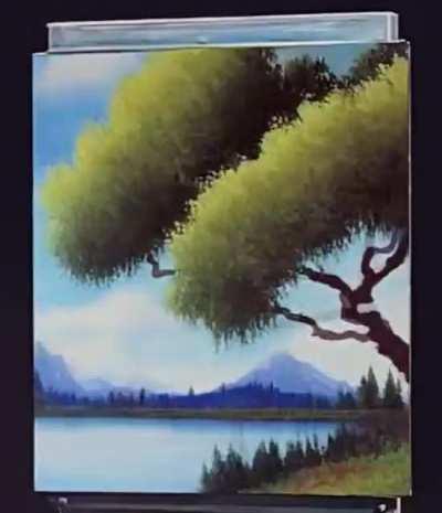 All of Bob Ross’s paintings in one collage.